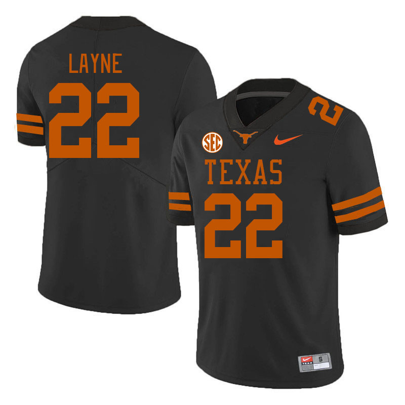 # 22 Bobby Layne Texas Longhorns Jerseys Football Stitched-Black